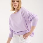 Kadın triko kazak yumuşak doku kayık yaka sırt dekolteli basic