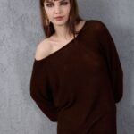 Kadın Triko Kazak Yumuşak Dokulu Omzu Açık Trend Şık Merserize