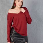 Kadın Triko Kazak V yaka Basic Rahat Şık Trend Merserize