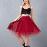 Kadın Etek Tütü Tül Astarlı Party Doğum Günü Yeni Yıl Bordo