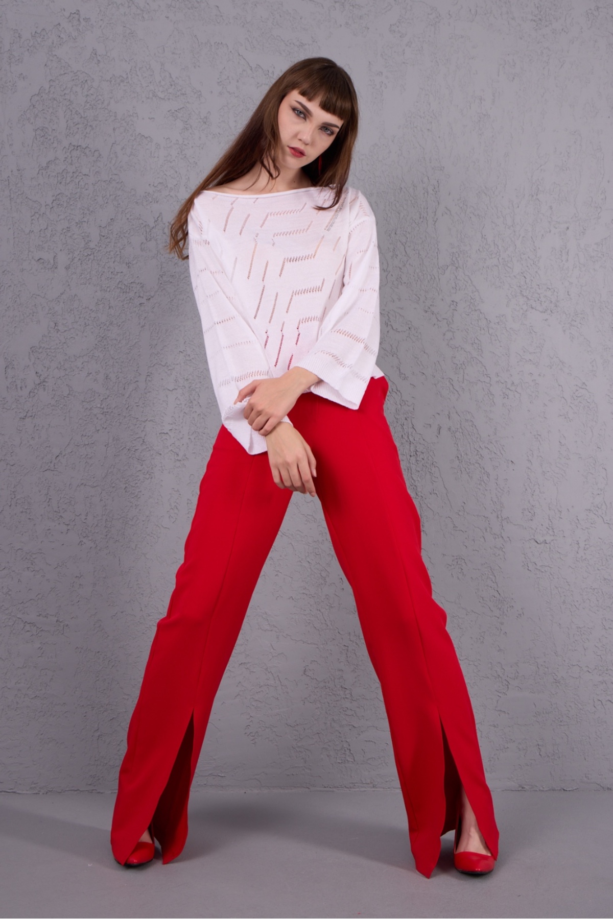 1_org_zoom-569.jpg Kadın Triko Kazak Giyim Taşlı Kayık Yaka Tasarım Şık Yeni Yıl - Görsel 1