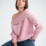 kadın yumoş kalın yumuşak Madonna yaka şık triko uzun kol kazak